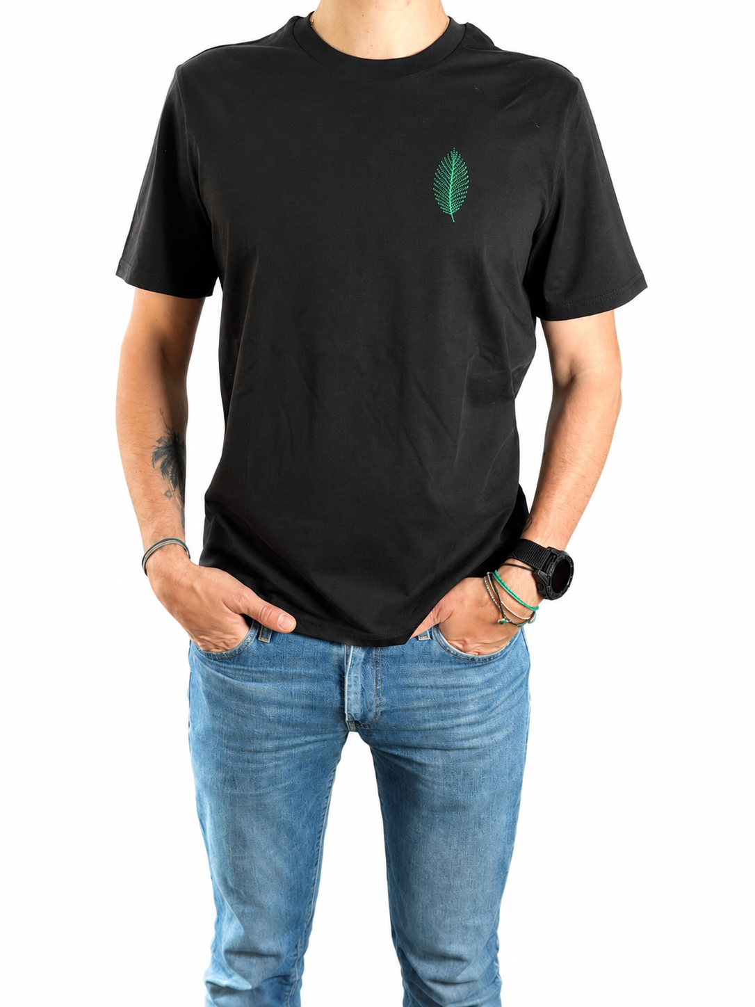 PALMOTIZED® Feather Palm Tee – Black