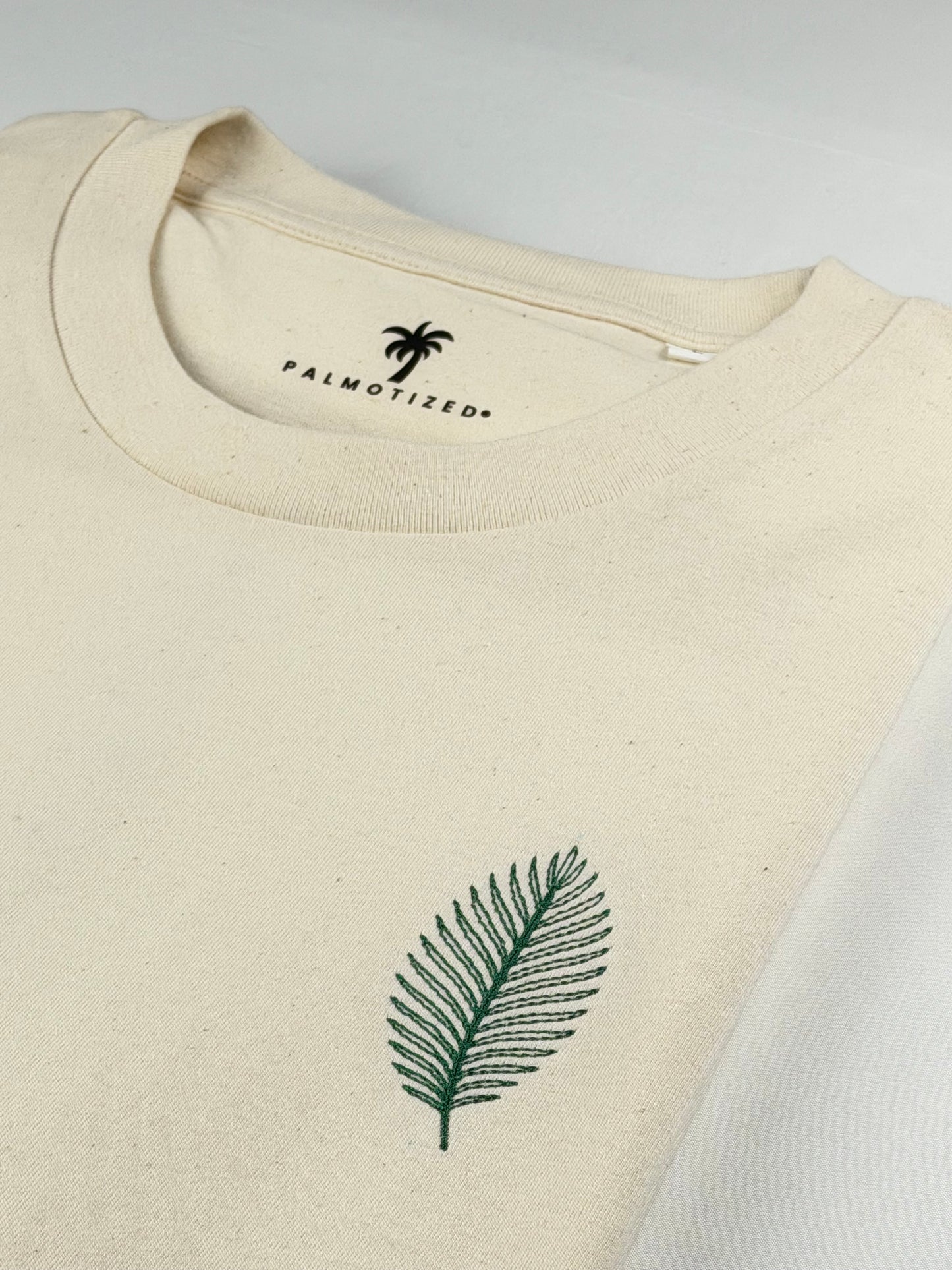 PALMOTIZED® Feather Palm Tee – Natural Raw